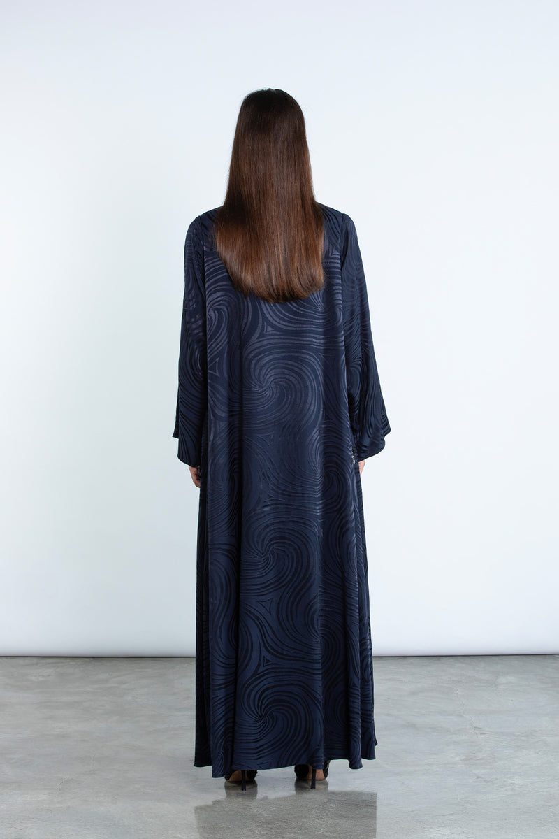 RTWS2503-BL  SAHAR Textured Everyday Abaya