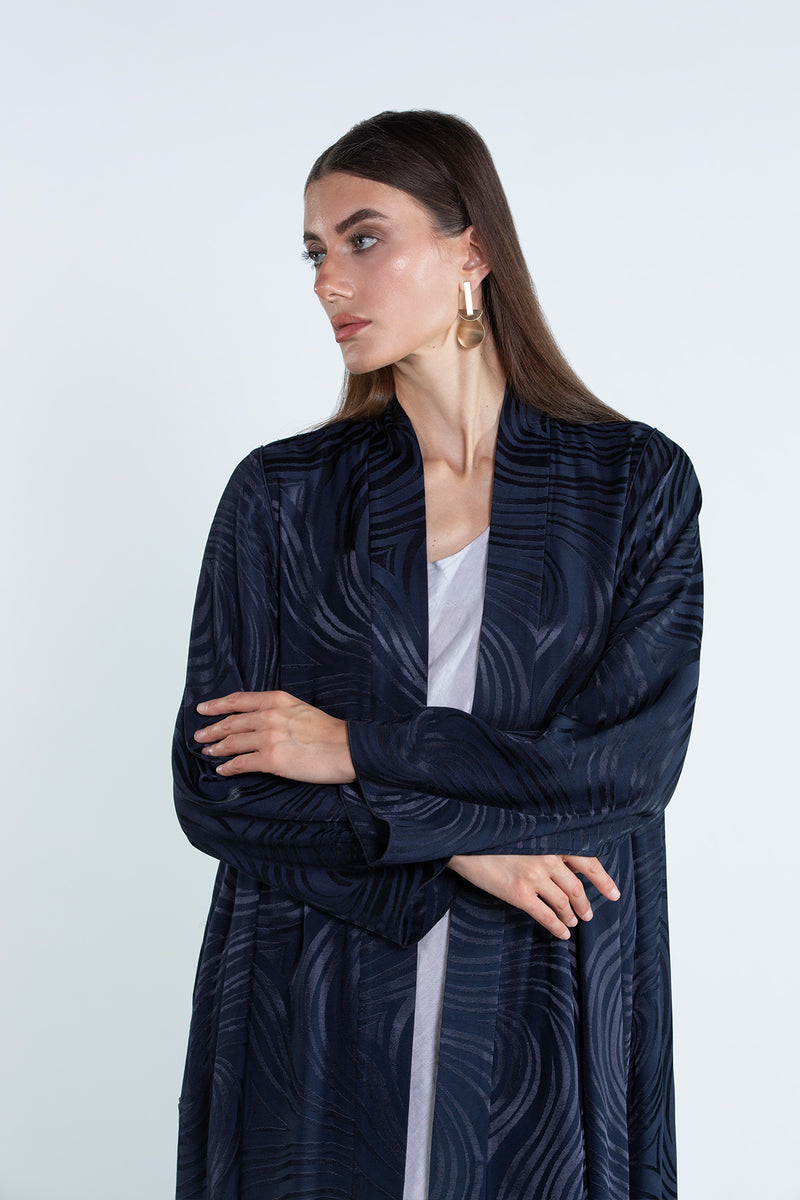 RTWS2503-BL  SAHAR Textured Everyday Abaya