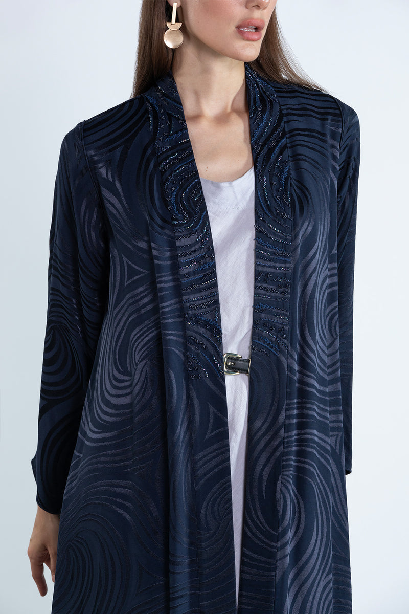 RTWS2503-BL  SAHAR Textured Everyday Abaya