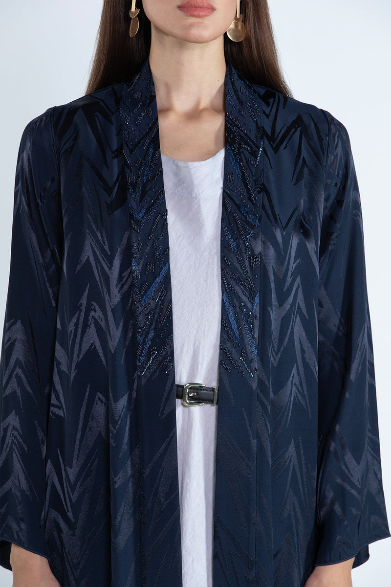 RTWS2504-BL  REYAH Textured Everyday Abaya