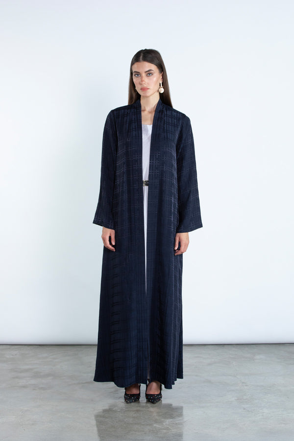 RTWS2501-BL AURA Textured Everyday Abaya with Hidden Detail