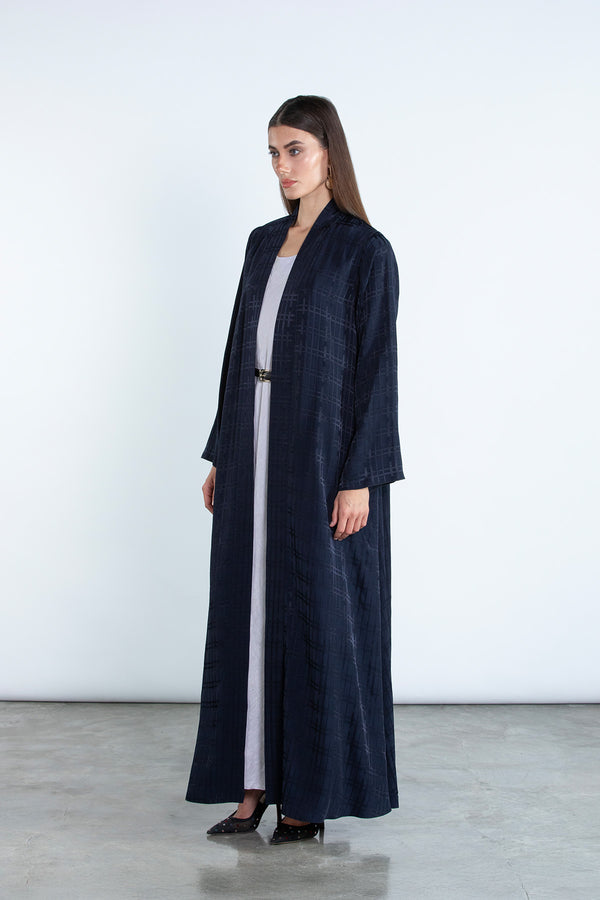 RTWS2501-BL AURA Textured Everyday Abaya with Hidden Detail
