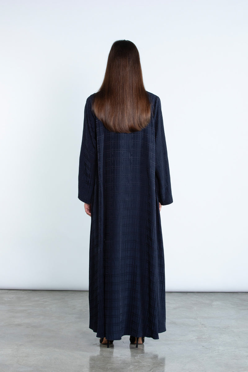 RTWS2501-BL AURA Textured Everyday Abaya with Hidden Detail