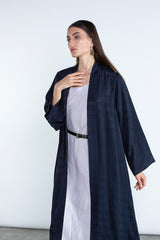 RTWS2501-BL AURA Textured Everyday Abaya with Hidden Detail