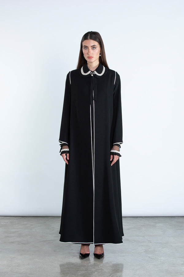 SM2513  Elegant Flare Abaya with Detachable Details
