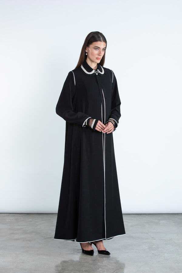 SM2513  Elegant Flare Abaya with Detachable Details