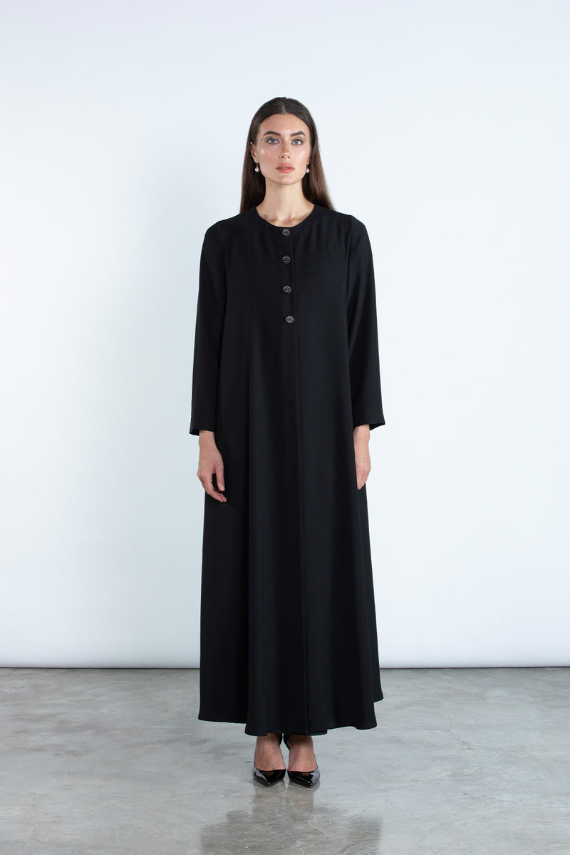SM2501 Moonlight Abaya with Detachable Collar & Cuff Set Elegance in motion