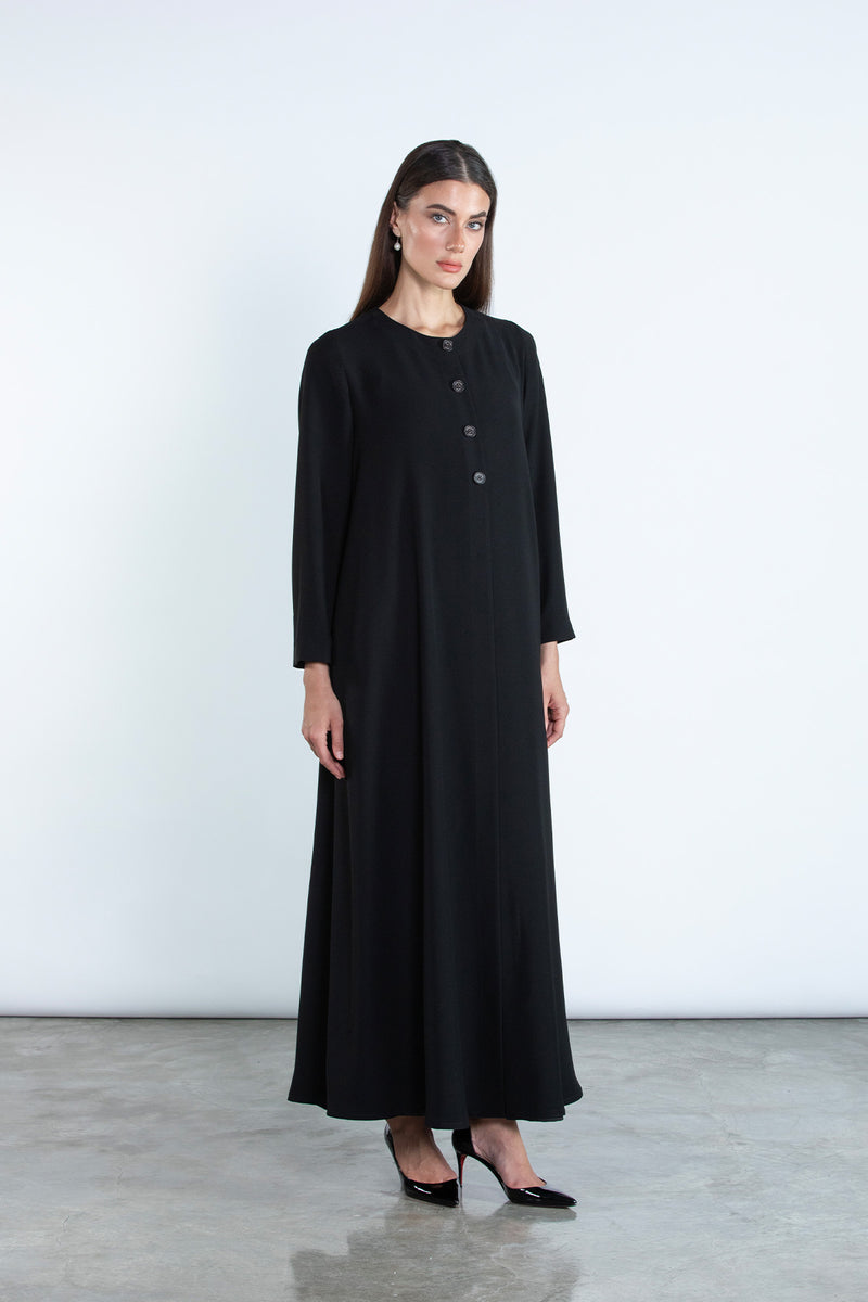 SM2501 Moonlight Abaya with Detachable Collar & Cuff Set Elegance in motion