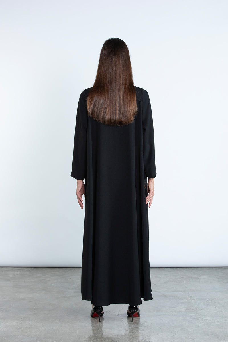 SM2501 Moonlight Abaya with Detachable Collar & Cuff Set Elegance in motion