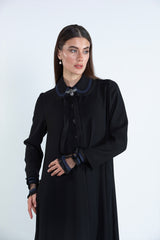 SM2501 Moonlight Abaya with Detachable Collar & Cuff Set Elegance in motion