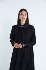 SM2501 Moonlight Abaya with Detachable Collar & Cuff Set Elegance in motion