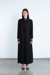 SM2501 Moonlight Abaya with Detachable Collar & Cuff Set Elegance in motion