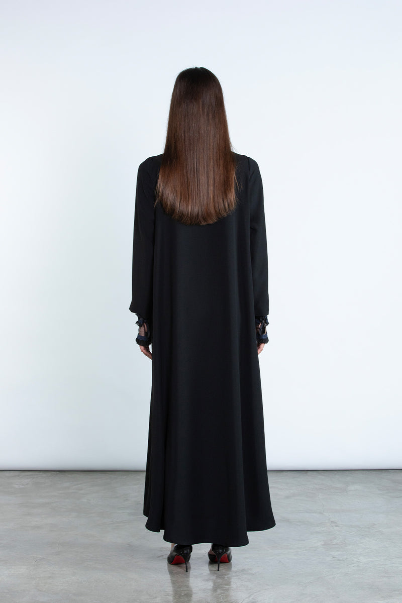 SM2501 Moonlight Abaya with Detachable Collar & Cuff Set Elegance in motion