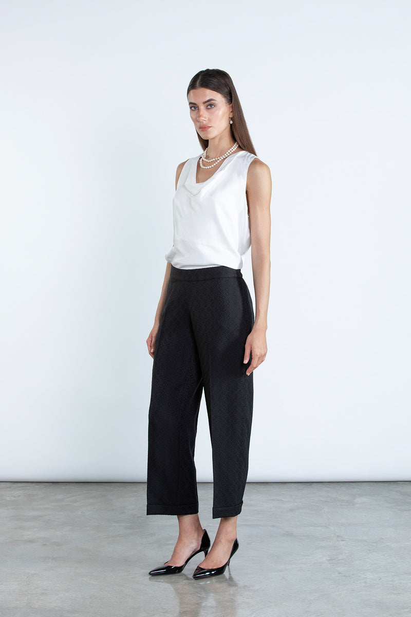 SM2508  Tailored Jacquard Suit Set with Matching Trousers and headscarf