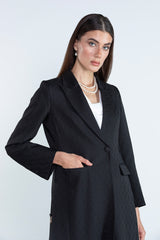 SM2508  Tailored Jacquard Suit Set with Matching Trousers and headscarf