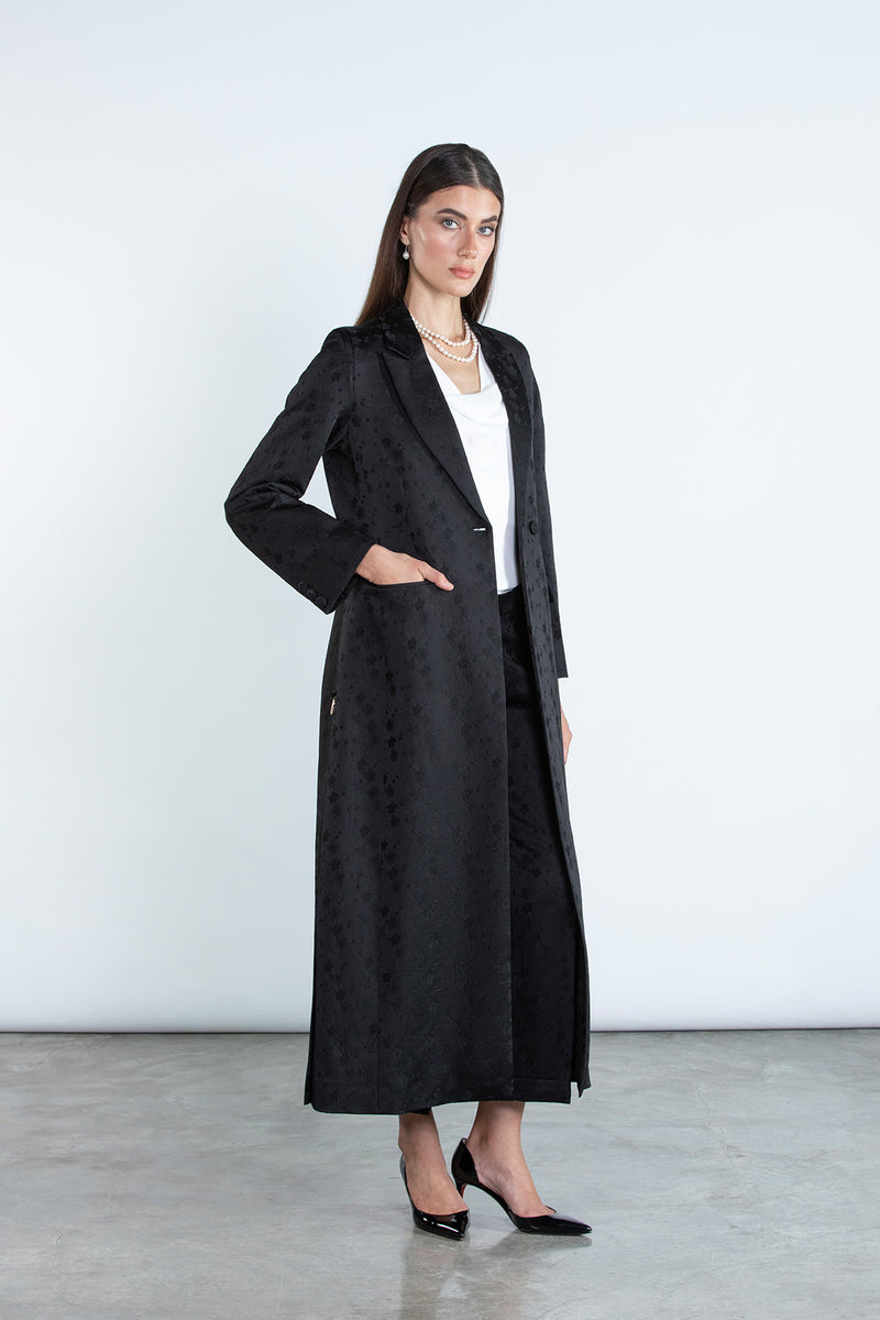 SM2509 Jacquard Suit Set with Floral Inspired Texture