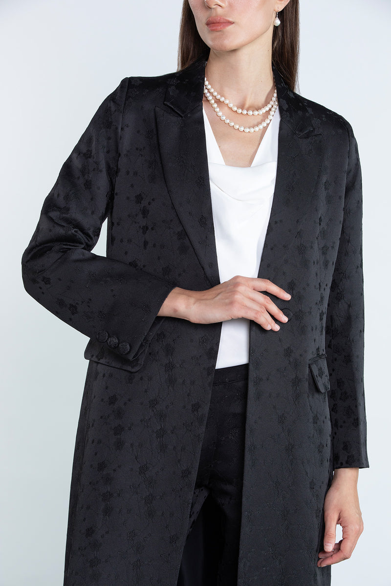 SM2509 Jacquard Suit Set with Floral Inspired Texture
