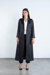 SM2504 - BLACK Modest Suit Set with Jacquard Finish