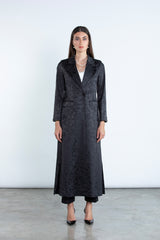 SM2504 - BLACK Modest Suit Set with Jacquard Finish