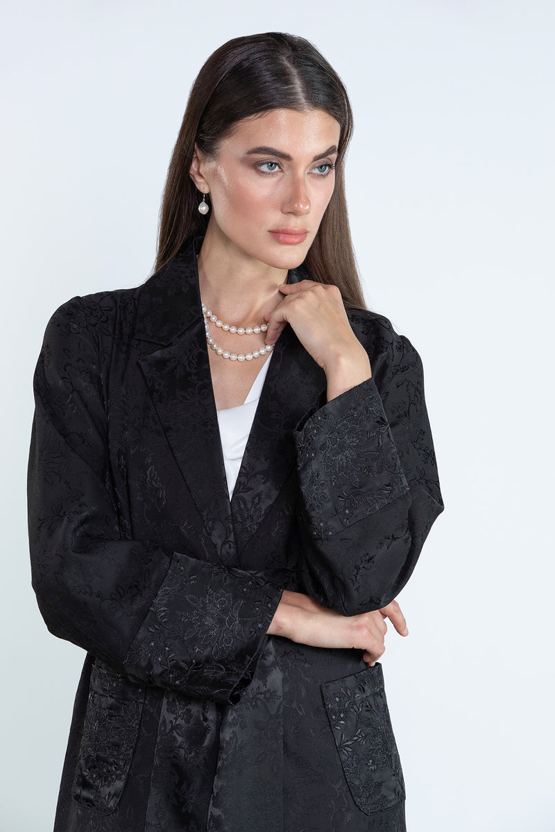 SM2515-BLACK Full Length Eleganza Aura Suit