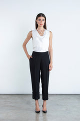 Chic black  full length blazer and trousers suit DC2007