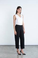 Chic black  full length blazer and trousers suit DC2007