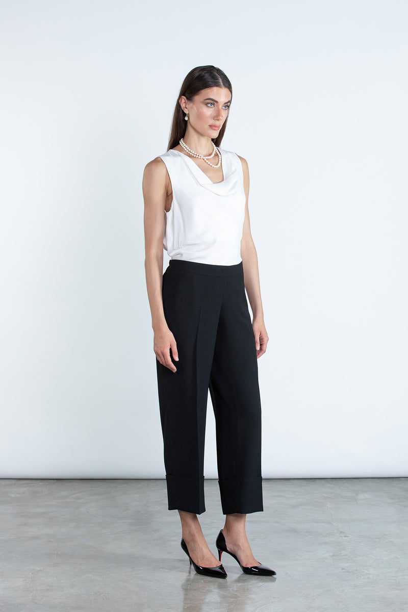 Chic black  full length blazer and trousers suit DC2007