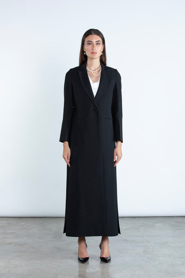 Chic black  full length blazer and trousers suit DC2007