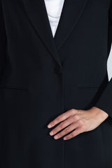 Chic black  full length blazer and trousers suit DC2007