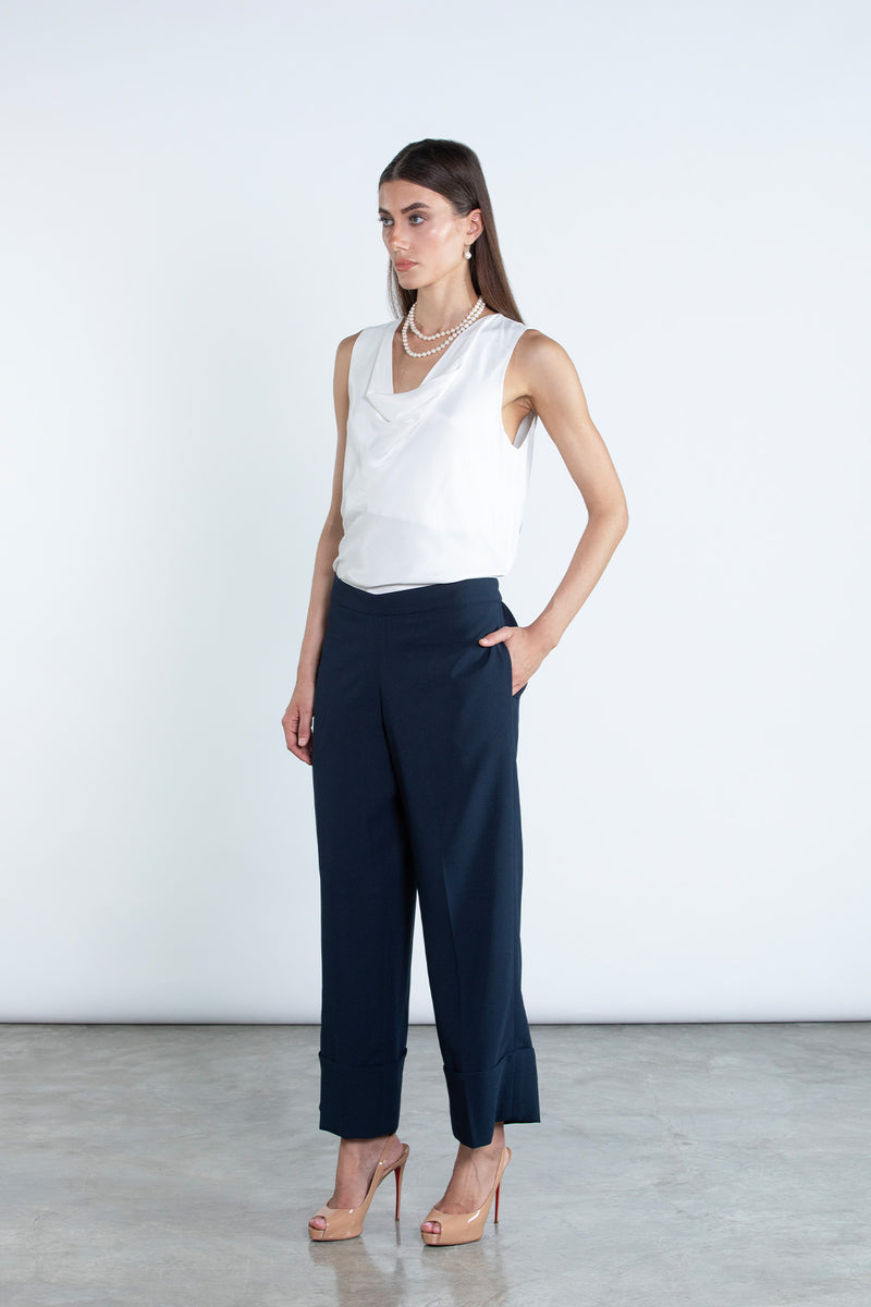 Chic Navy Blue  Full Length Blazer and Trousers Suit DC2007