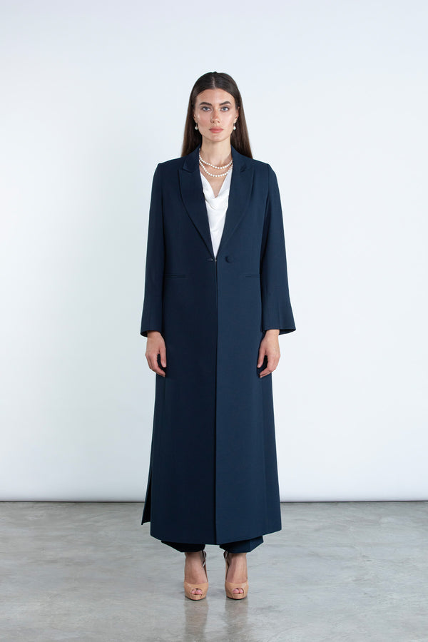 Chic Navy Blue  Full Length Blazer and Trousers Suit DC2007