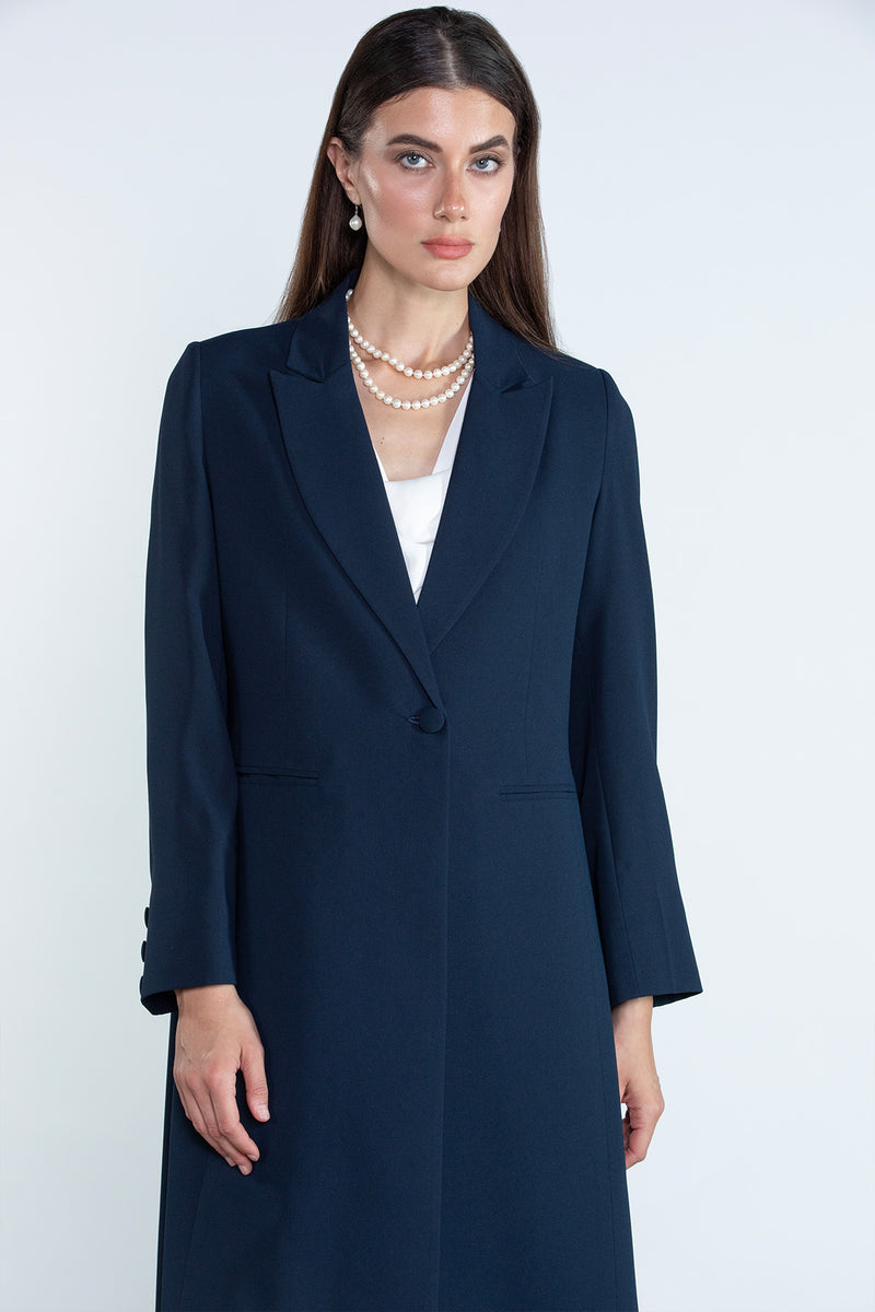 Chic Navy Blue  Full Length Blazer and Trousers Suit DC2007