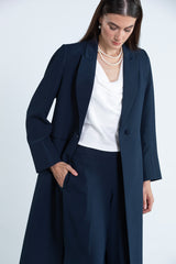 Chic Navy Blue  Full Length Blazer and Trousers Suit DC2007