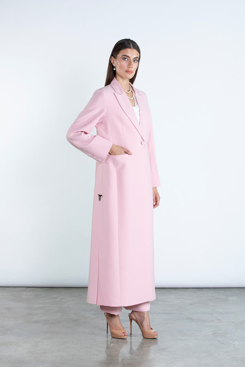 Chic Pink Full Length Blazer and Trousers Suit DC2007