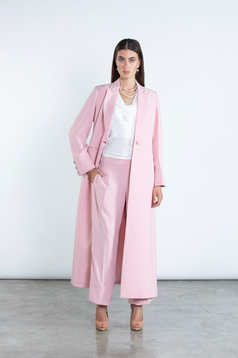 Chic Pink Full Length Blazer and Trousers Suit DC2007