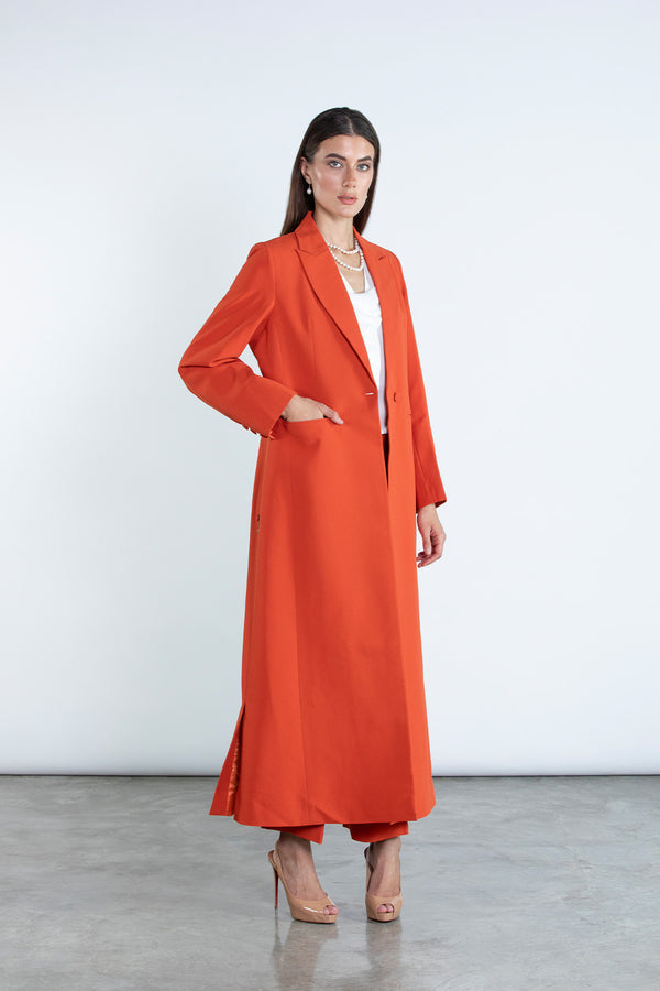 Chic Orange Full Length Blazer and Trousers Suit DC2007