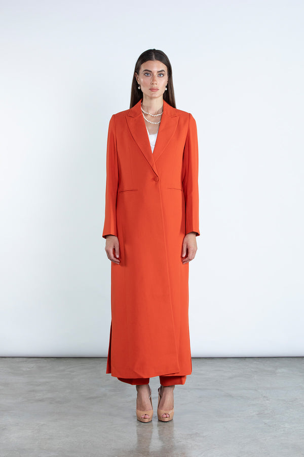 Chic Orange Full Length Blazer and Trousers Suit DC2007