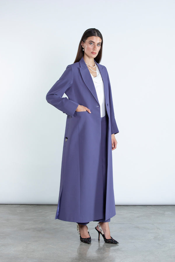 Chic purple full length blazer and trousers suit DC2007