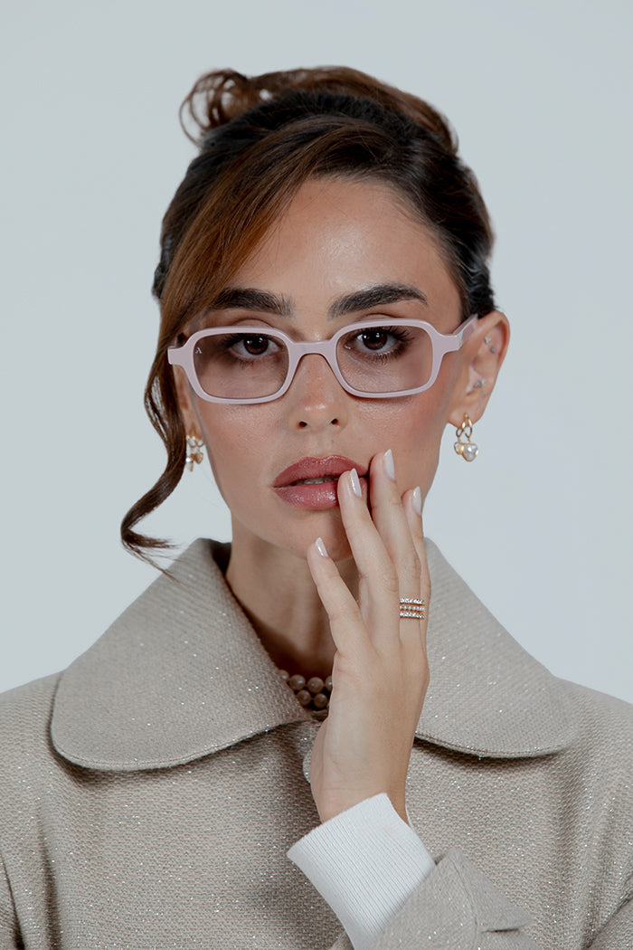 SUNGLASSES RECTANGULAR II - SHINY PASTEL PINK