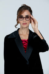 DCV2520 The Regal Silhouette Velvet Coat