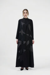 RMD2406 Blossoming Charm Black Abaya