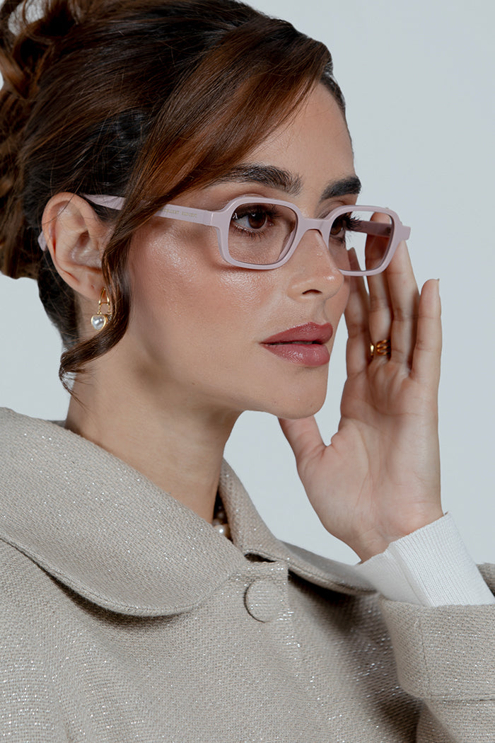 SUNGLASSES RECTANGULAR II - SHINY PASTEL PINK