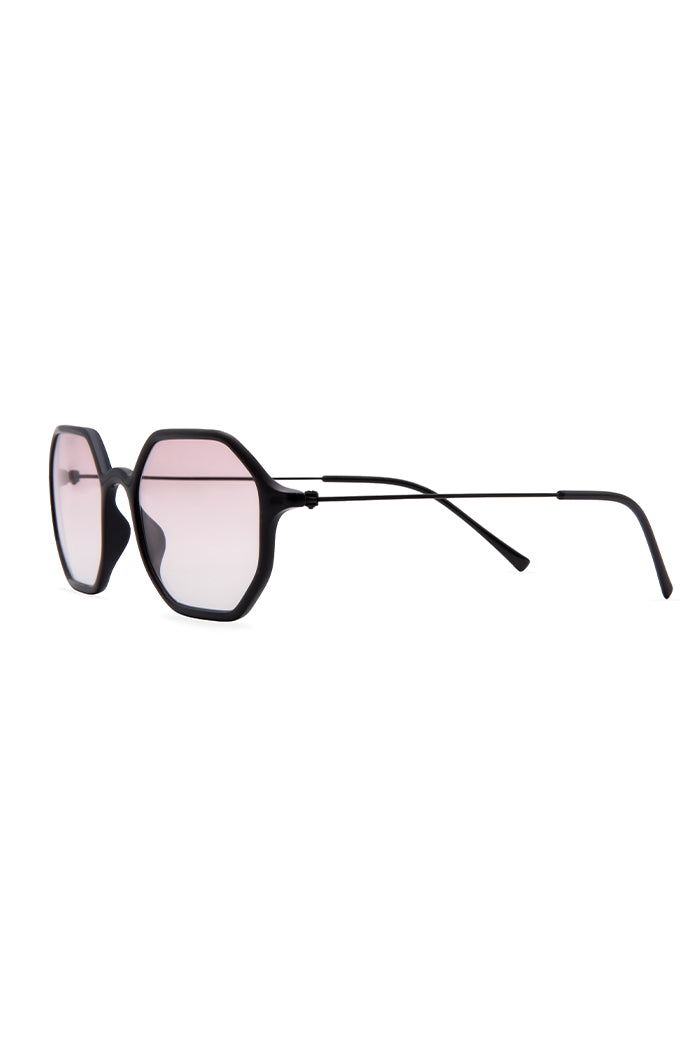 SUNGLASSES OCTAGONAL - SHINY BLACK