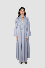 عباءة واحة الحلم بتطريز متعدد الألوان  RMDJK2401-GREY