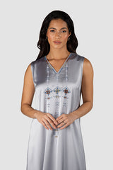 عباءة واحة الحلم بتطريز متعدد الألوان  RMDJK2401-GREY