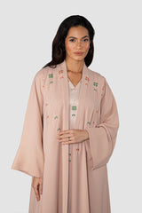 عباءة ستاري نايت مصنوعة من الكريب الحرير باللون الكحلي  RMDJK2401-PINK