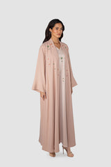 عباءة ستاري نايت مصنوعة من الكريب الحرير باللون الكحلي  RMDJK2401-PINK