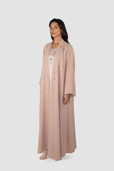 عباءة ستاري نايت مصنوعة من الكريب الحرير باللون الكحلي  RMDJK2401-PINK