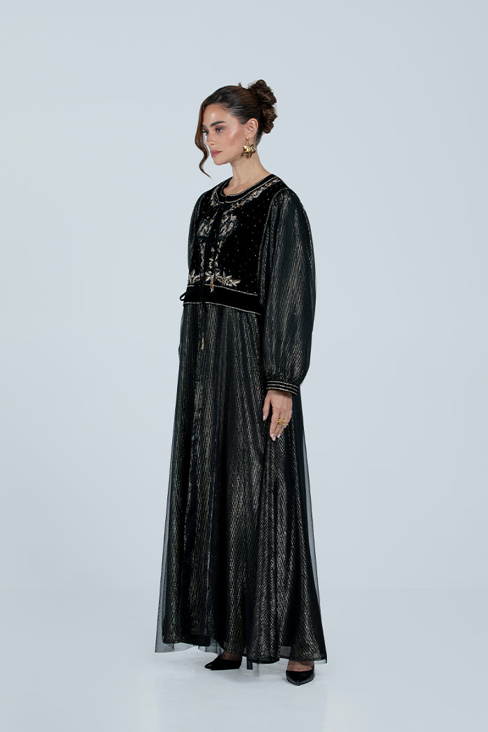 DCVHC2526 Celestial Noir Abaya