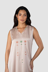 عباءة ستاري نايت مصنوعة من الكريب الحرير باللون الكحلي  RMDJK2401-PINK